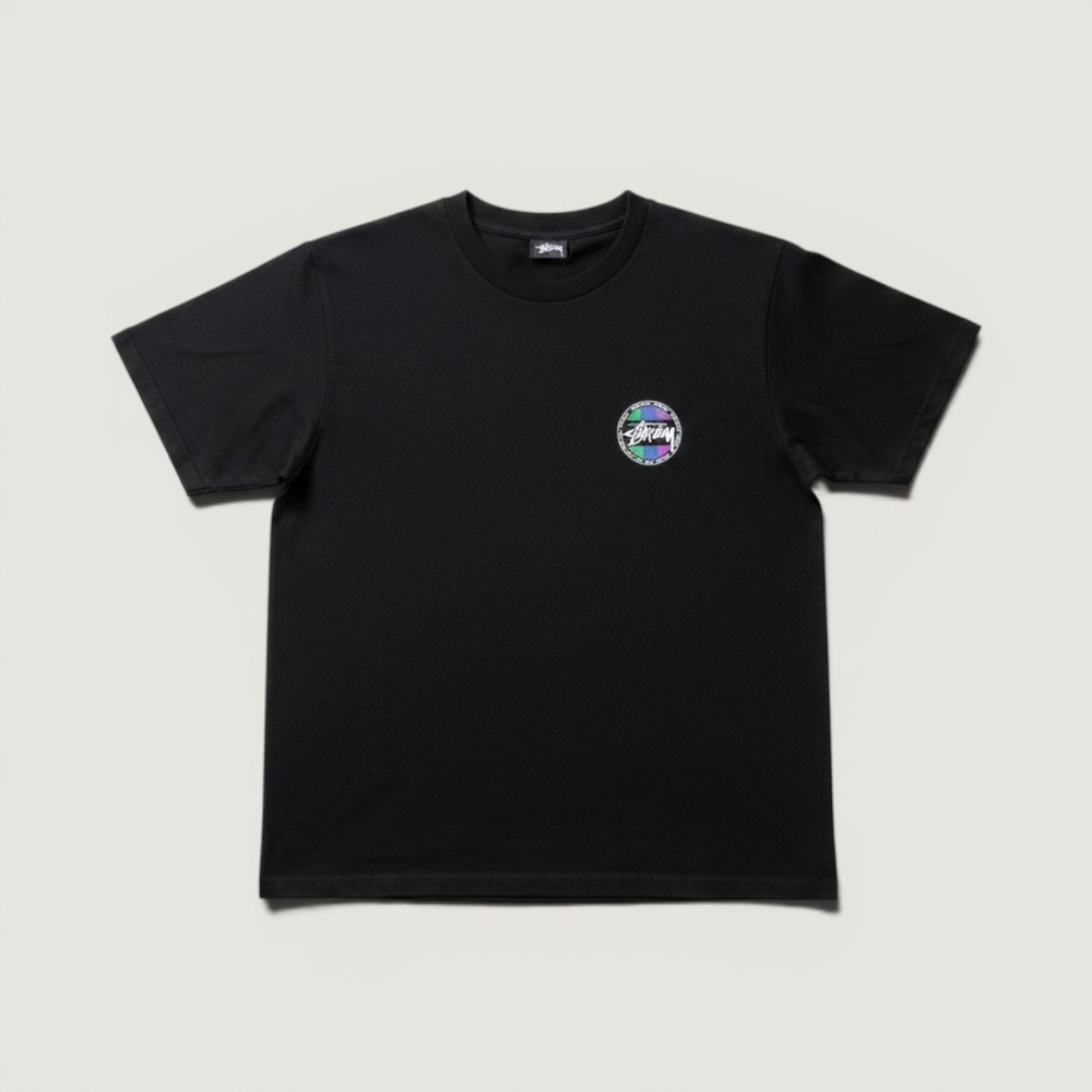 Stussy T Shirt Roots Reggae Surf Circle Logo Black‎ Medium